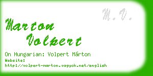 marton volpert business card